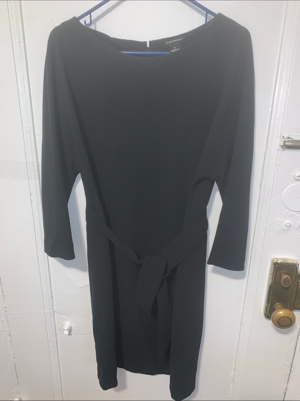 Club Monaco Black Tie-Waist Sheath Dress